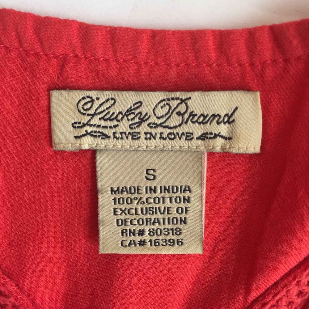 Lucky Brand Raglan Sleeve Tunic SZ S Embroidery - Picture 6 of 6